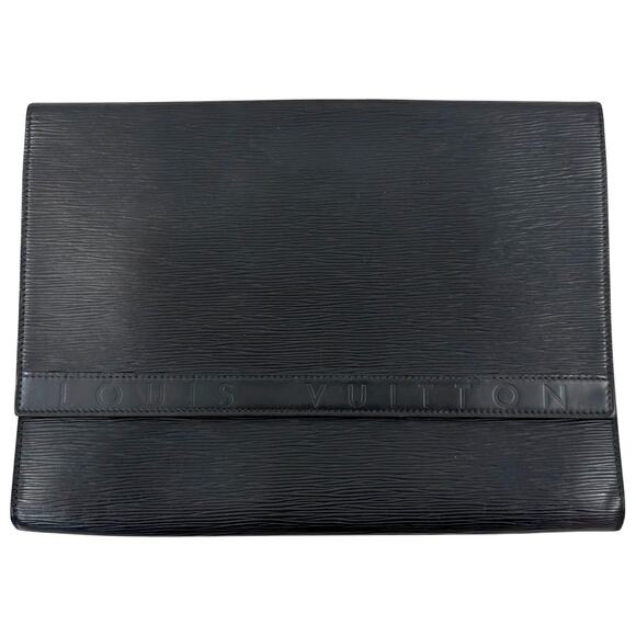 Louis Vuitton Handbags - Louis Vuitton Black Epi Leather Portfolio / Document Clutch – Classic LV